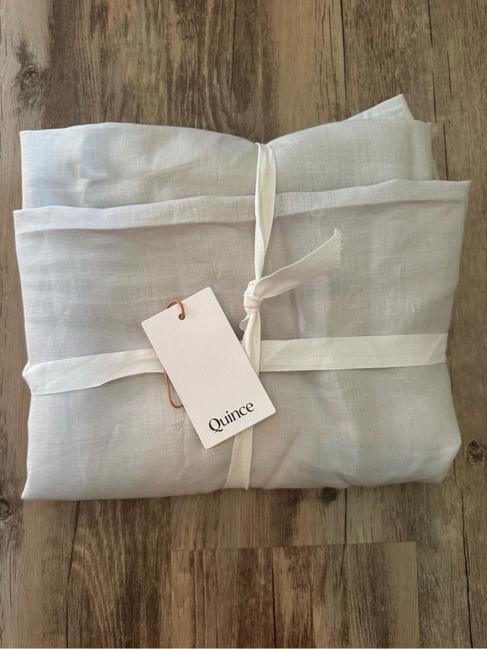 Quince European Linen Shower Curtain in light gray